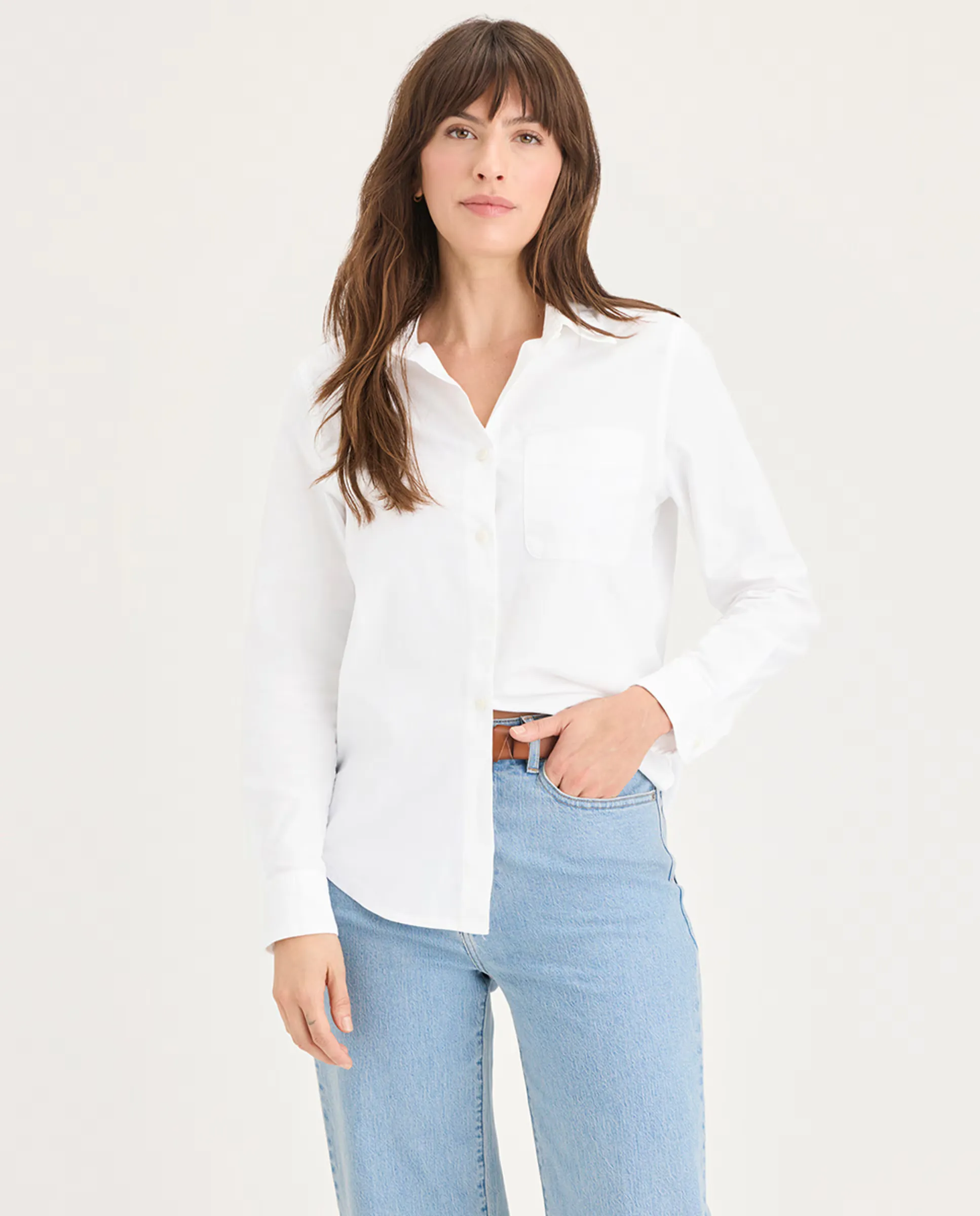 

Женская рубашка Oxford с карманом Dockers, белый