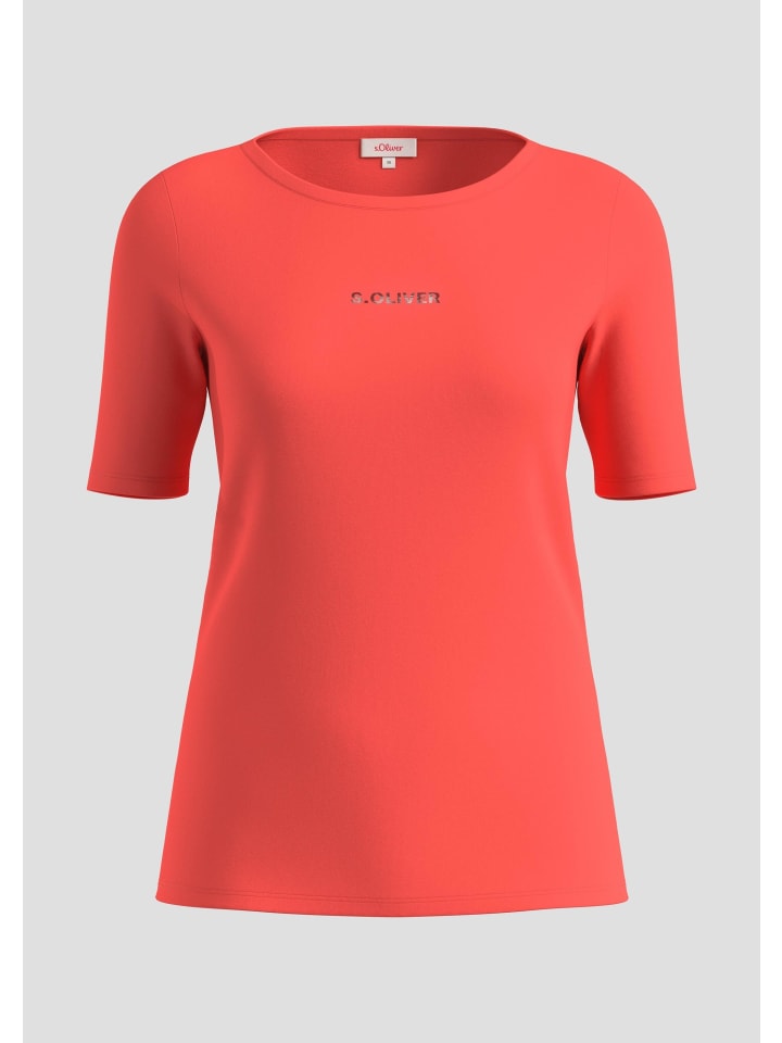 

s.Oliver Футболка цвета 25D0_коралл, Красный, s.Oliver Футболка цвета 25D0_коралл