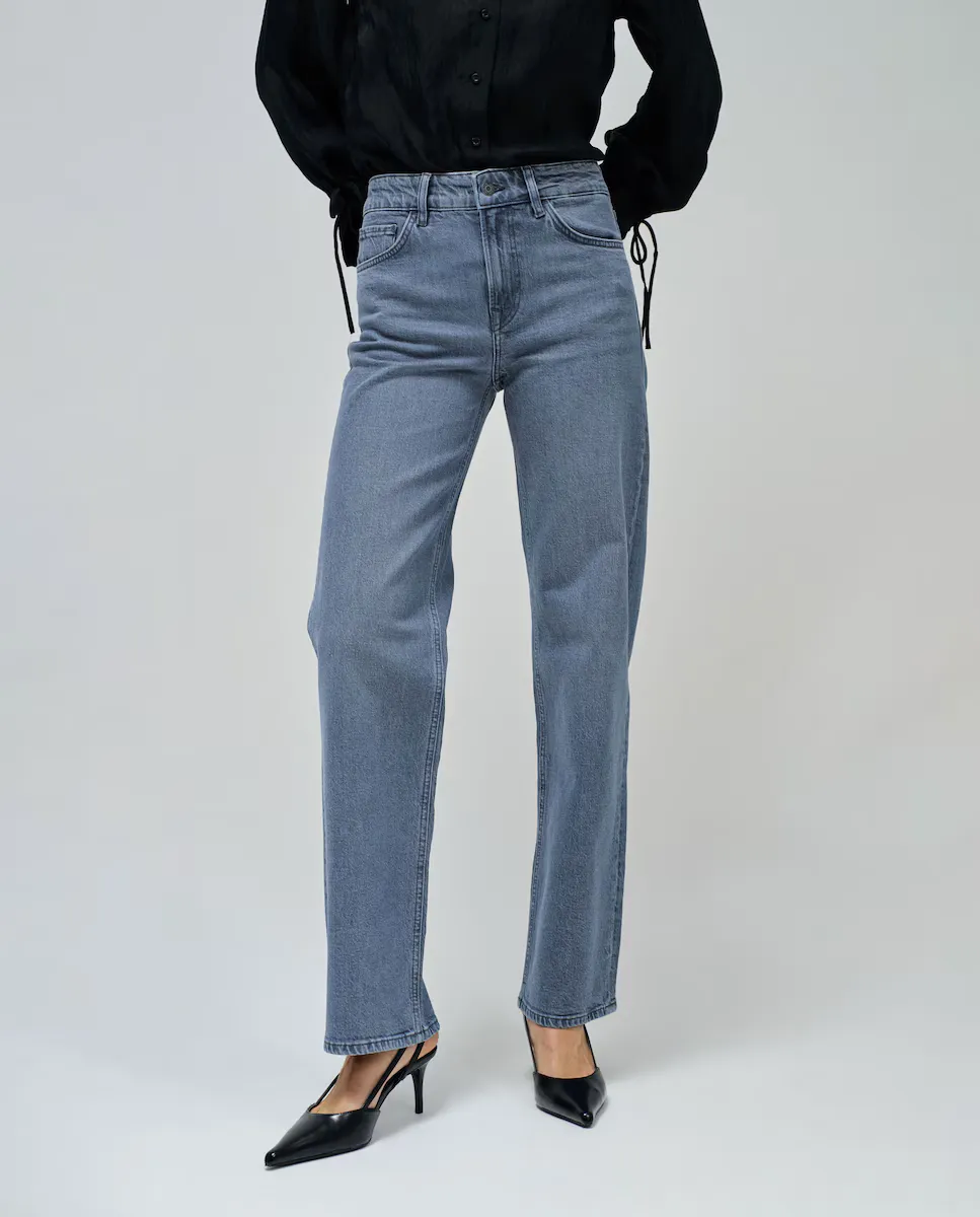 

Женские прямые джинсы с высокой посадкой Salsa Jeans, серый
