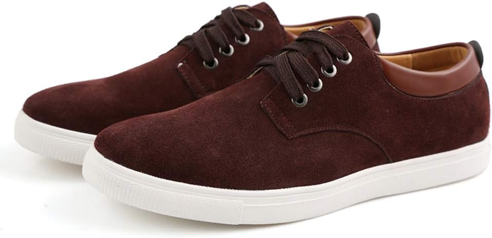 

Мужские повседневные замшевые скейтерские кроссовки Asifn, спортивные, на шнуровке, с амортизацией, износостойкие, модные, деловые, кожаные, без шнуровки, коричневый