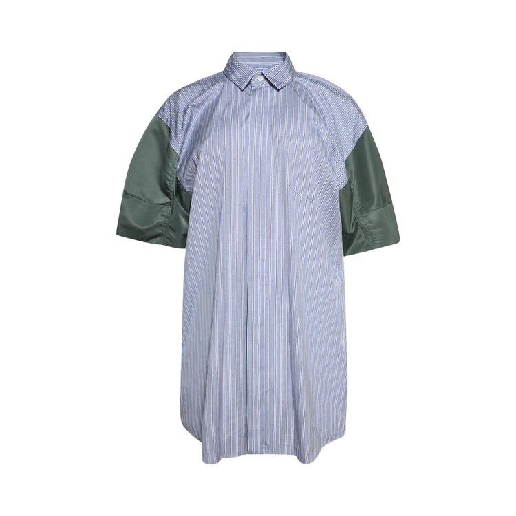 

Платье Sacai Poplin x Nylon Striped Twill Dress, цвет Light Blue/Khaki