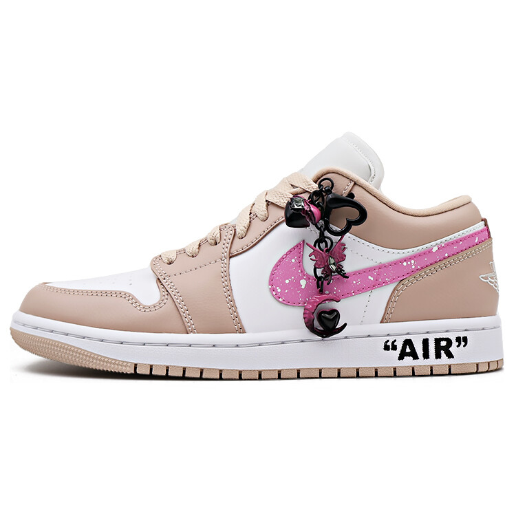 

Кроссовки Air Jordan 1 Vintage Basketball Shoes Unisex Low-top Pink, белый