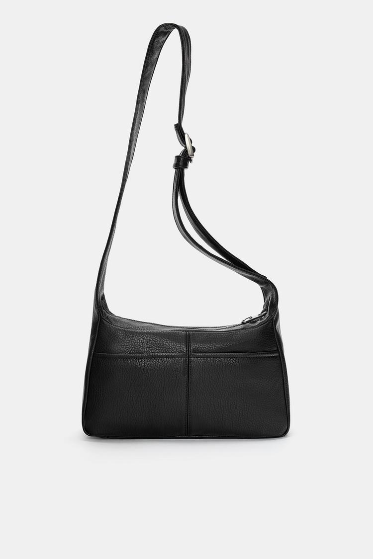 

Сумка через плечо из искусственной кожи Pull And Bear, черный