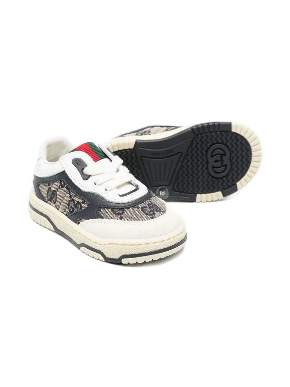 Кроссовки Gucci Kids Re-Web, белые — фото 2