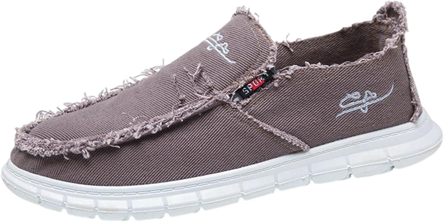 

Мужские удобные мокасины без шнурков широкого размера, повседневные тканевые мокасины, мужские туфли для прогулок на лодке Sywzx&Xfybz, серый