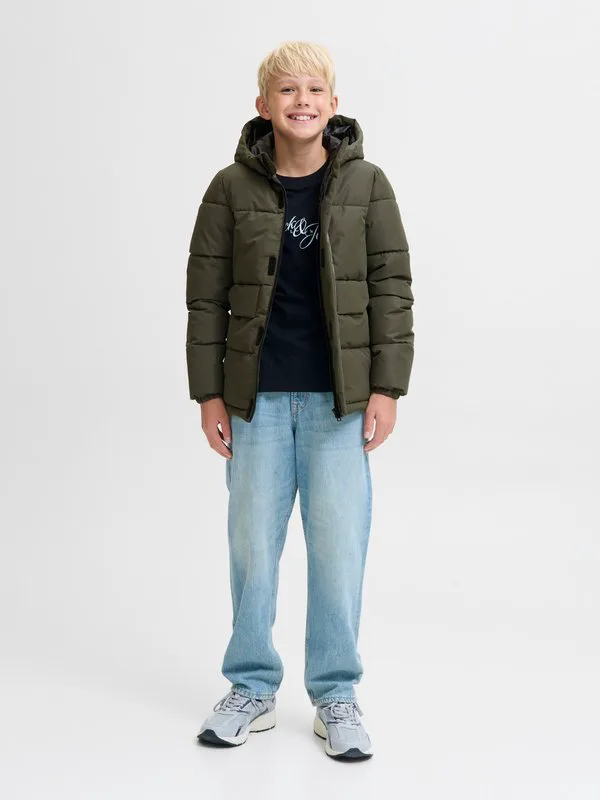 Зимняя пуховая куртка jcospeed Jack & Jones Junior, Olive — фото 2