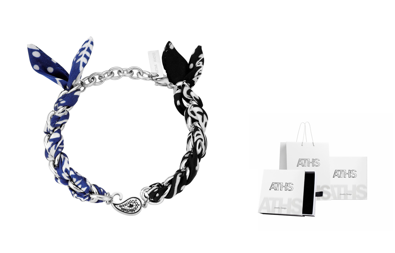 

Титановый стальной пэчворк браслет unisex ASTAR HADES, черный