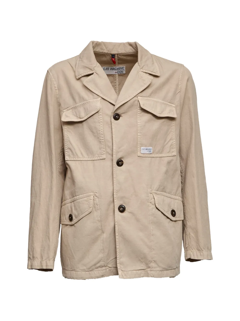 

Полевой жакет с накладными карманами Fay, бежевый
