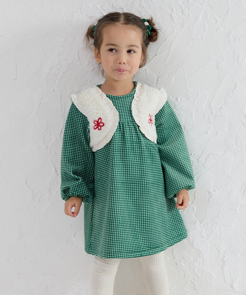 Платье с длинными рукавами в клетку Love Me Moimoln, Green