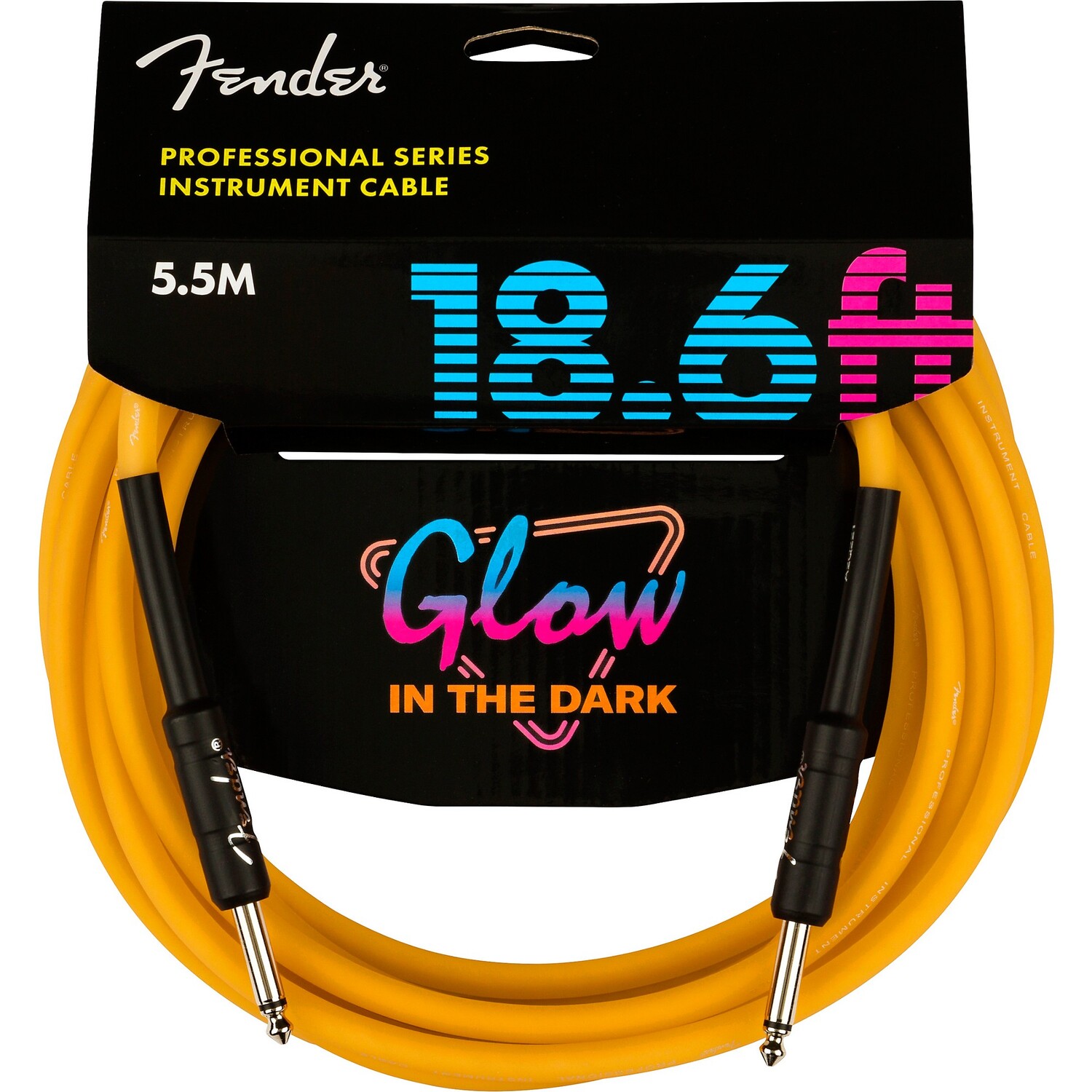 

Fender Professional Series светится в темноте, прямой инструментальный кабель, длина 18,6 футов, оранжевый