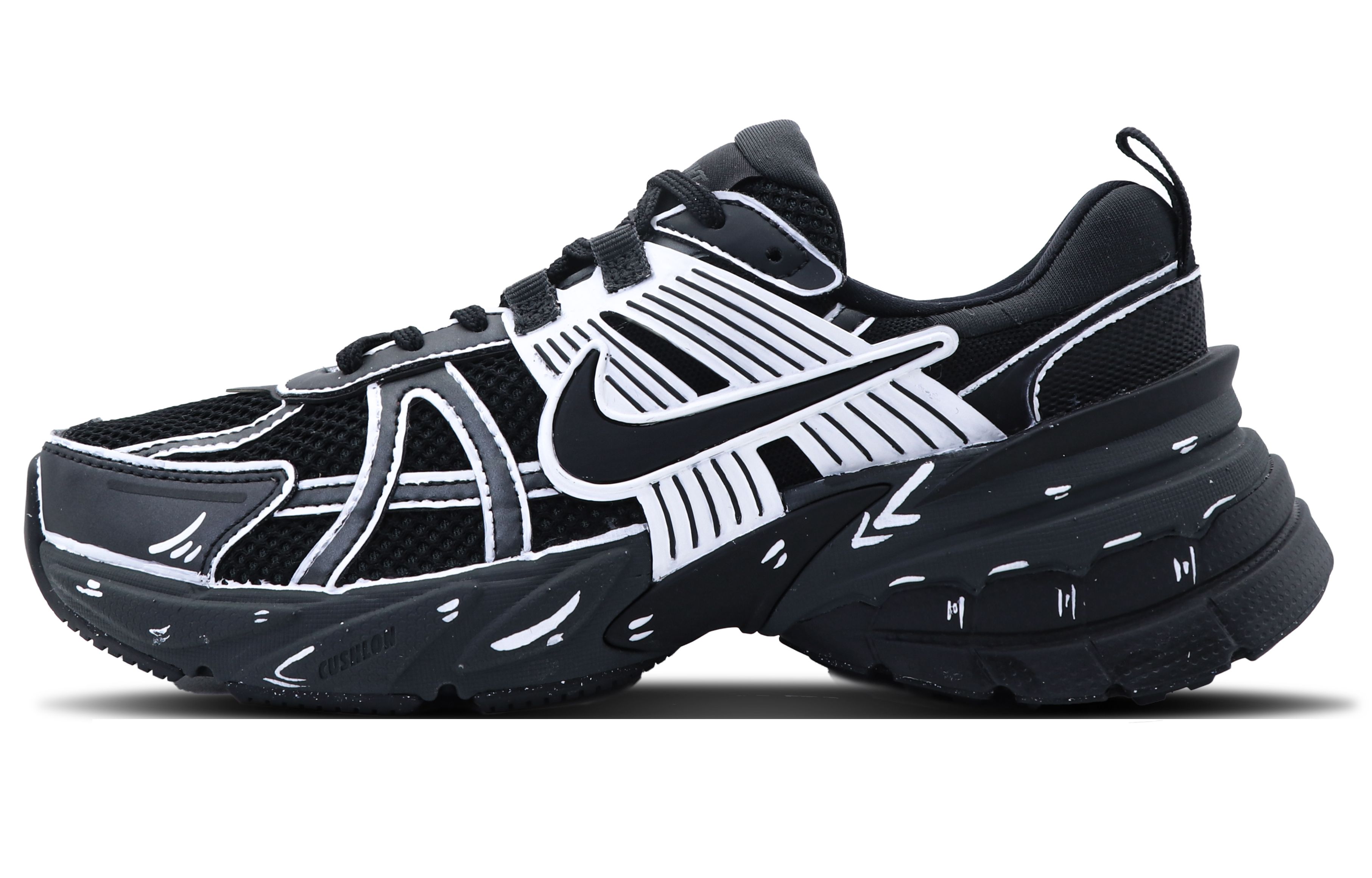 Nike V2K Беговые кроссовки для женщин с амортизацией, противоскользящей и износостойкой подошвой, низкие, серебристые, цвет Silver