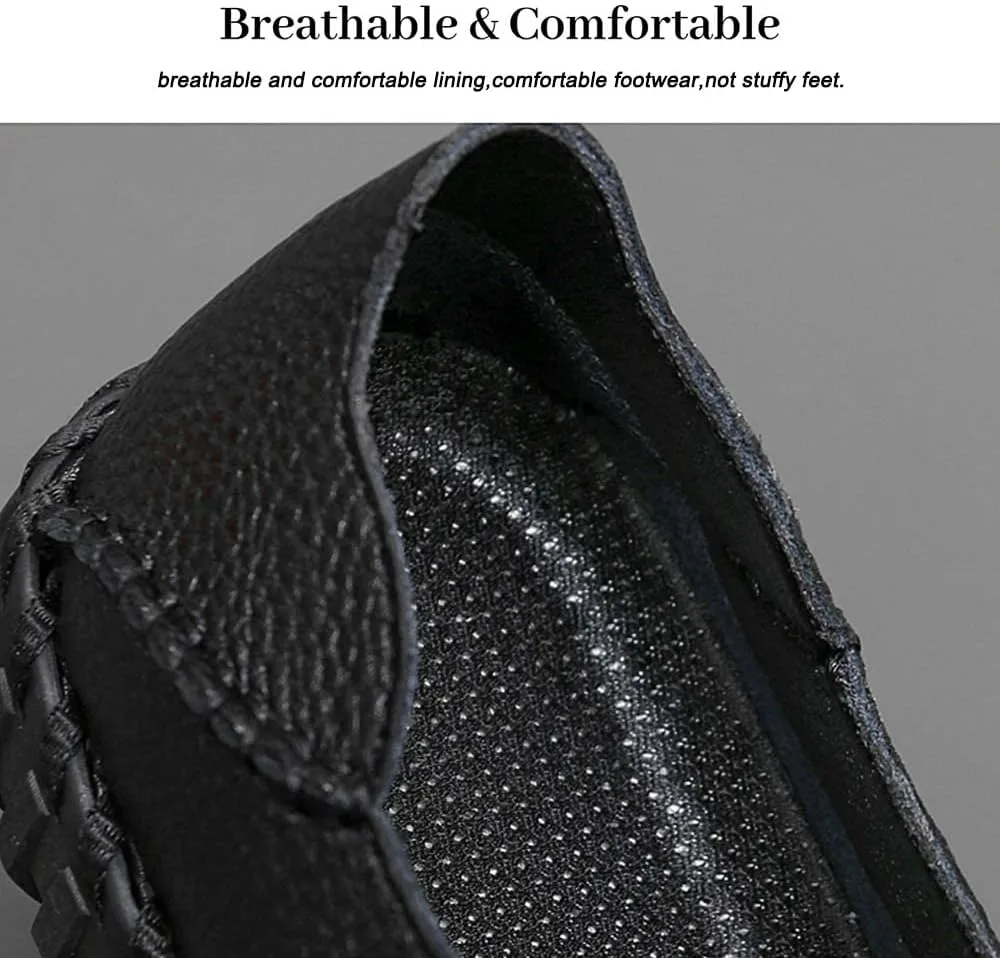 

Мужские лоферы Maylrvjv, слипоны, повседневные кожаные туфли, удобные мягкие гибкие обувь для вождения, на плоской подошве, черный