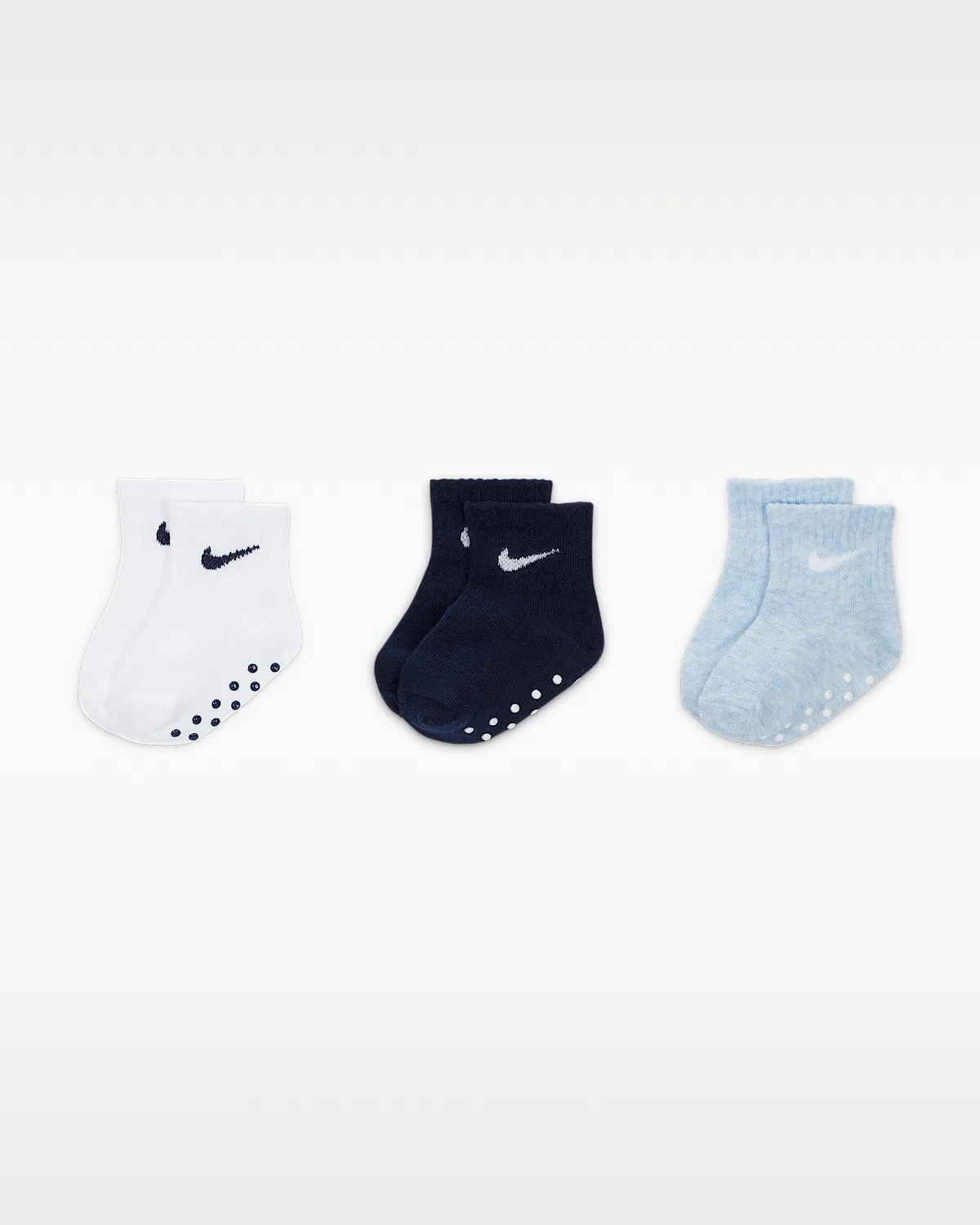 Baby Core Swoosh Gripper Socks (3 пары) Nike, Cobalt Bliss