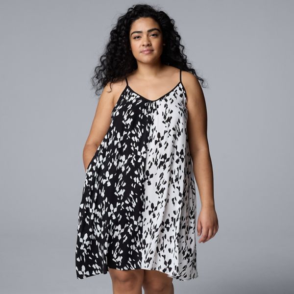 

Повседневная плюс сайз блузка без рукавов Simply Vera Vera Wang, цвет black texture