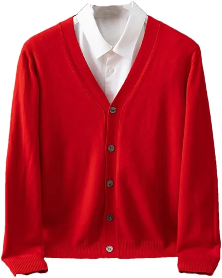 

Мужской кардиган из кашемира V-образным вырезом