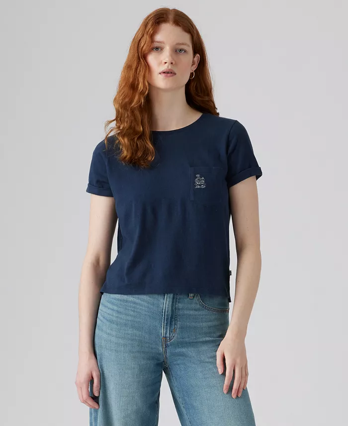 

Женская футболка Margot из хлопка с вышивкой Levi's, синий