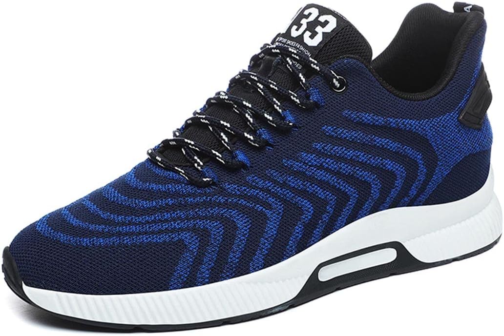 

Мужские кроссовки-платформы YUKTOPA с шнуровкой, спортивные, увеличение роста на 6 см, невидимые кроссовки-подъемники, синий