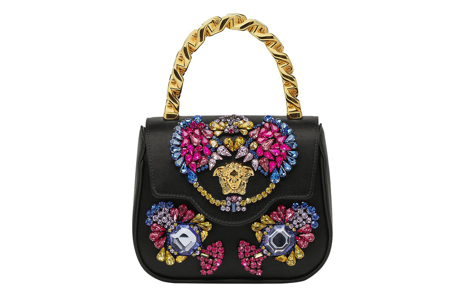 VERSACE Сумка через плечо Medusa кожаная мини женская черная — фото 2