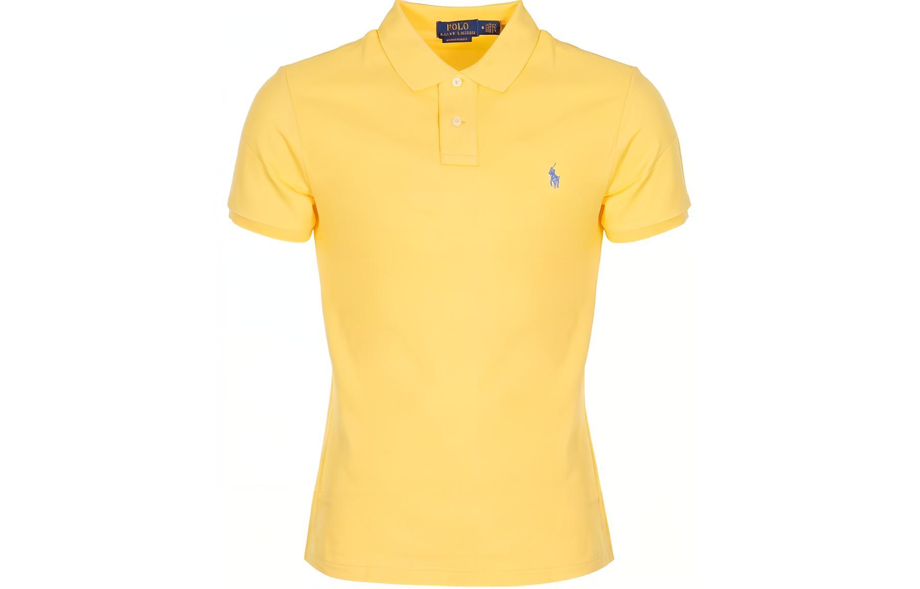 Прямая поло с вышитым логотипом Polo Ralph Lauren, желтый — фото 3