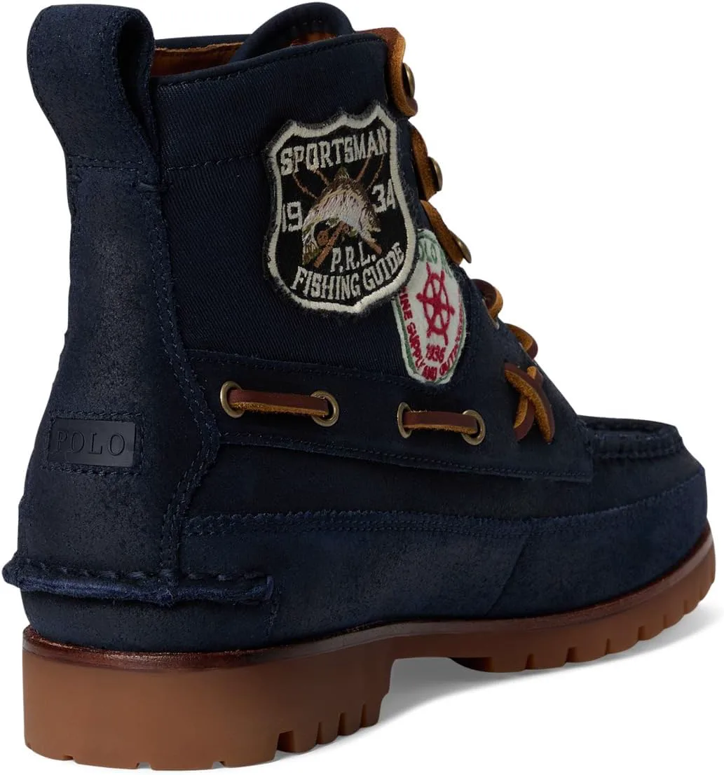 Мужские ботинки POLO RALPH LAUREN Ranger Mid из замши и твила, темно-синий — фото 2