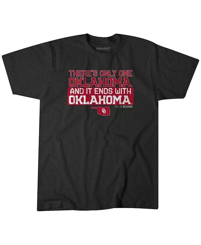 

Мужская и женская футболка Heather Black Oklahoma Sooners Only One Oklahoma BreakingT