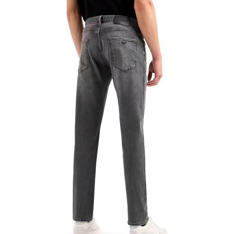 Джинсы J06 заниженные с логотипом-нашивкой облегающие EMPORIO ARMANI, серые — фото 3