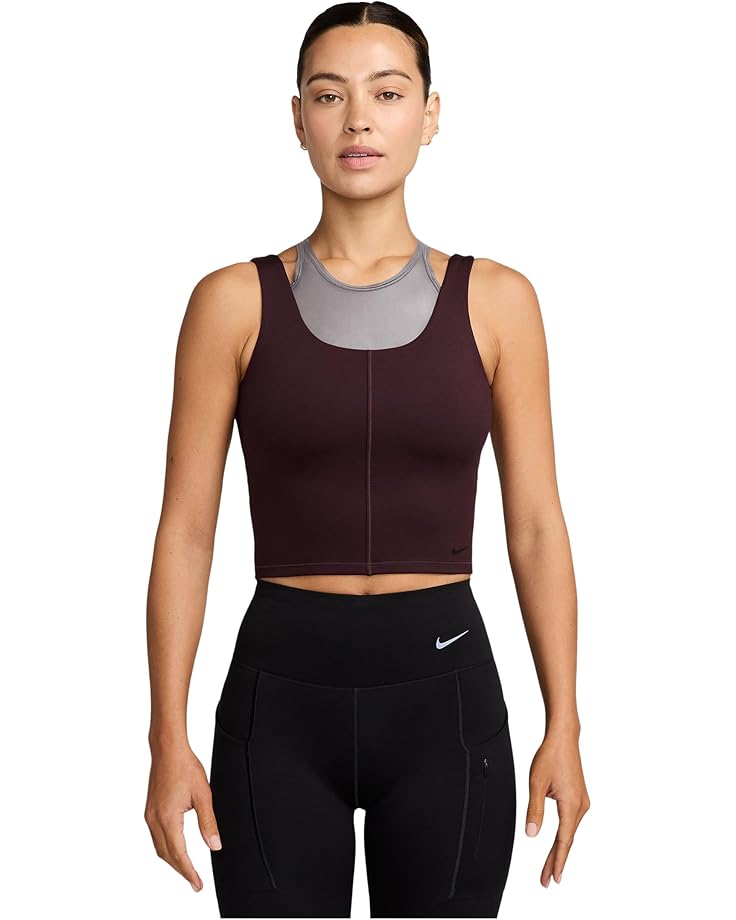 

Топ Nike One Fitted Dri-fit Cropped Tank Top, цвет Burgundy Crush/Burgundy Ash