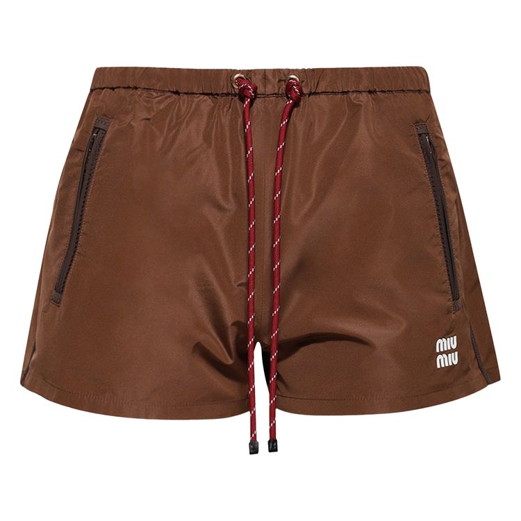 

Шорты Miu Miu Technical Fabric Shorts 'Cocoa Brown', коричневый