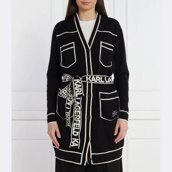 

Кардиган свободного кроя с добавлением шерсти Karl Lagerfeld, черный