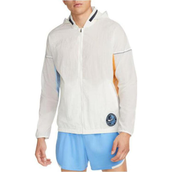 Куртка Men's Nike Colorblock Retro Running Breathable Casual Jacket Sail White, мультиколор — фото 4