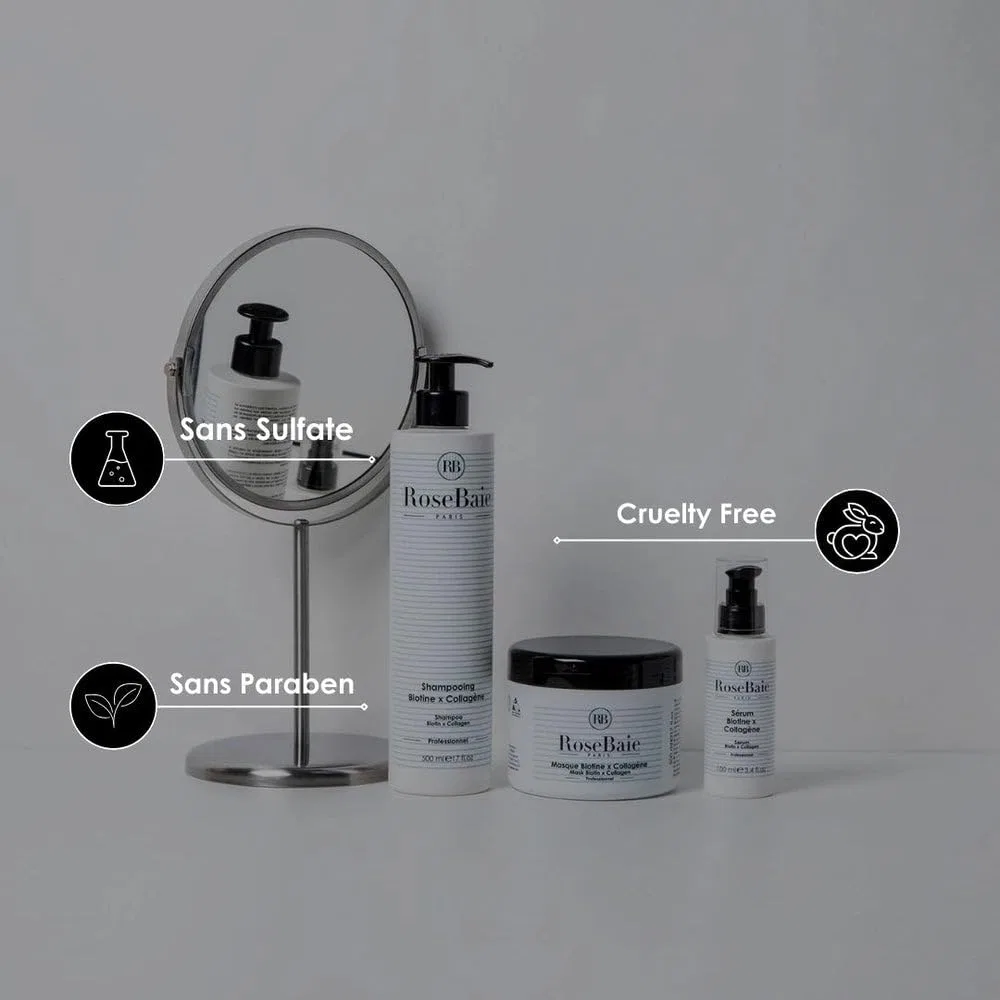 Набор Trio Biotin X Collagen: шампунь, маска и сыворотка Rose Baie — фото 4