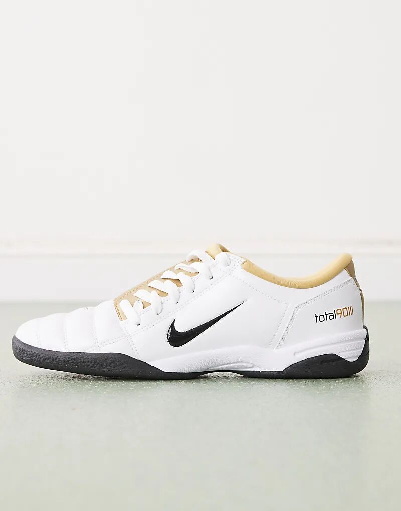 Кроссовки Nike T90 белого и металлического золота — фото 2