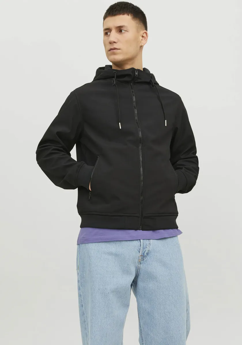 

Куртка из софтшелла Jack & Jones "JJEBASIC SOFTSHELL HOOD NOOS", с капюшоном, черный