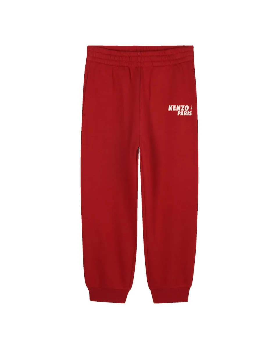 

Детские спортивные штаны красного цвета из хлопка Kenzo Kids