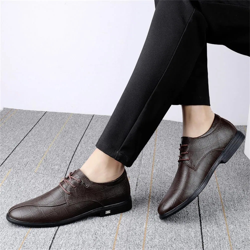 Herren Schuhe Männer Hochzeit Leder Мужские ботинки с острым носком в повседневном стиле для молодежи в британском стиле Frühling Oxford Schuhe Generic, Brown 3 — фото 2