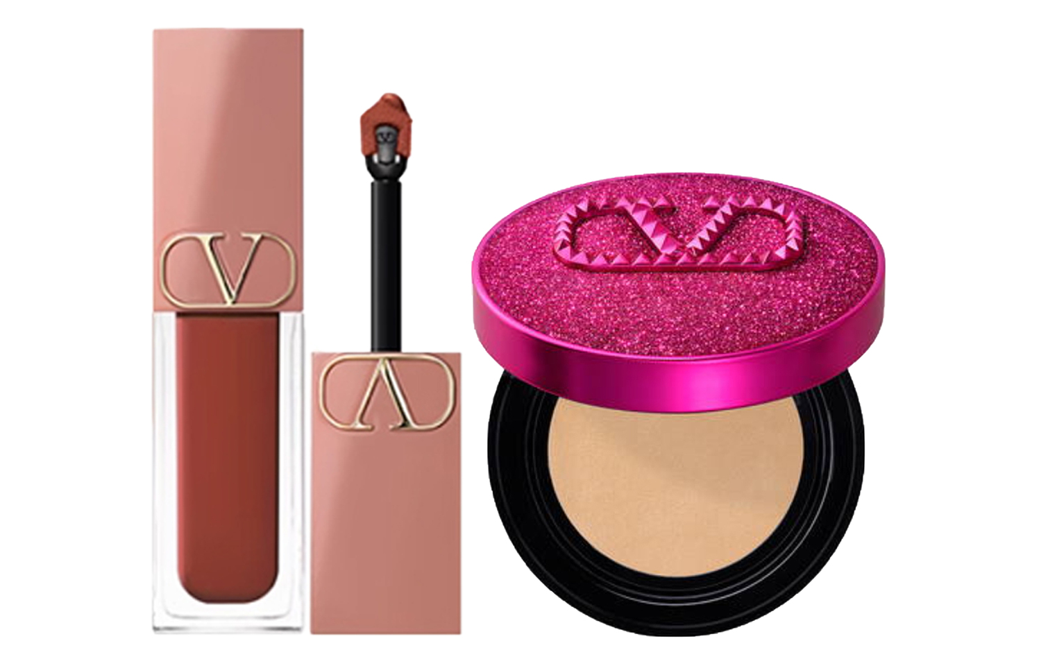 

Глянцевая помада-крем Air Cushion с аппликатором, легко наносится, стойкая, 6,5 мл + 12 г Valentino, Two-Piece Set: Naked Tube Liquid Lipstick #113R 6.5ml+Water-Infused Cushion #LA1 12g