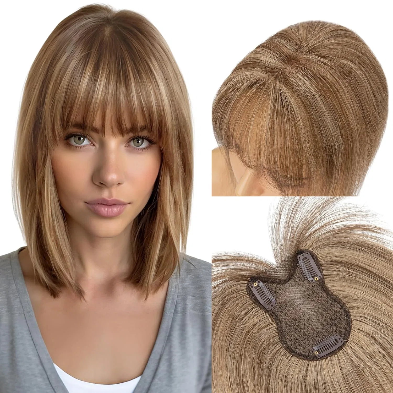 Накладная челка «Clip-In» из натуральных волос MY-LADY My-Lady, 4P27 Medium Brown/Dark Blonde