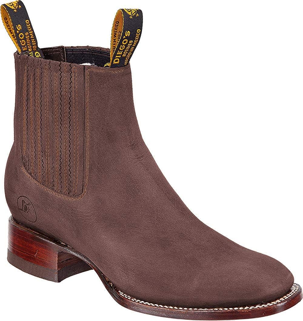 

Мужские ковбойские ботинки из натуральной кожи коровы, короткие, до щиколотки, в стиле вестерн, родео, для байкеров The Shoppe, коричневый