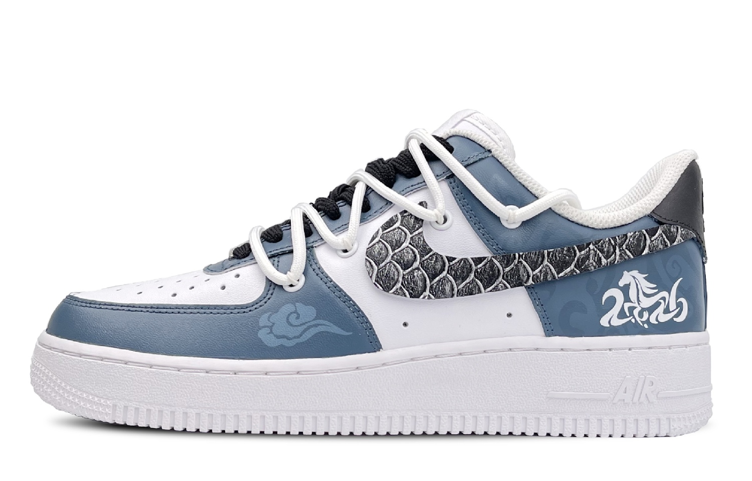 

Nike Кроссовки Air Force 1 Low Top мужские сине-белые