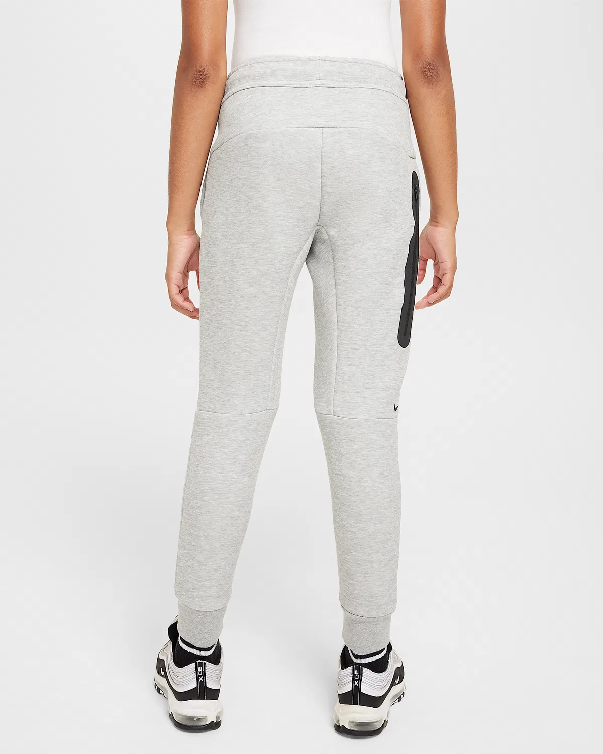 Джоггеры Nike Sportswear Tech Fleece для старших детей, Dark Grey Heather/Black/Black — фото 2