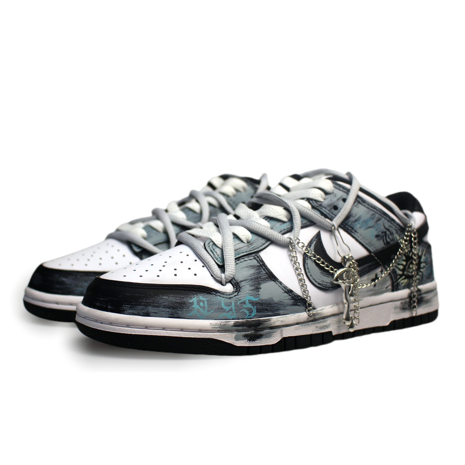 

Кроссовки Nike Dunk Skateboarding Shoes Unisex Low-top White/blue/black, белый