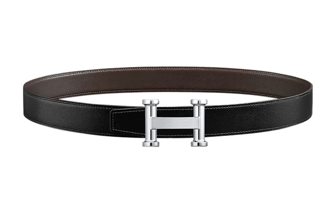 

HERMES Кожаный мужской ремень черный шириной 32 мм, Black