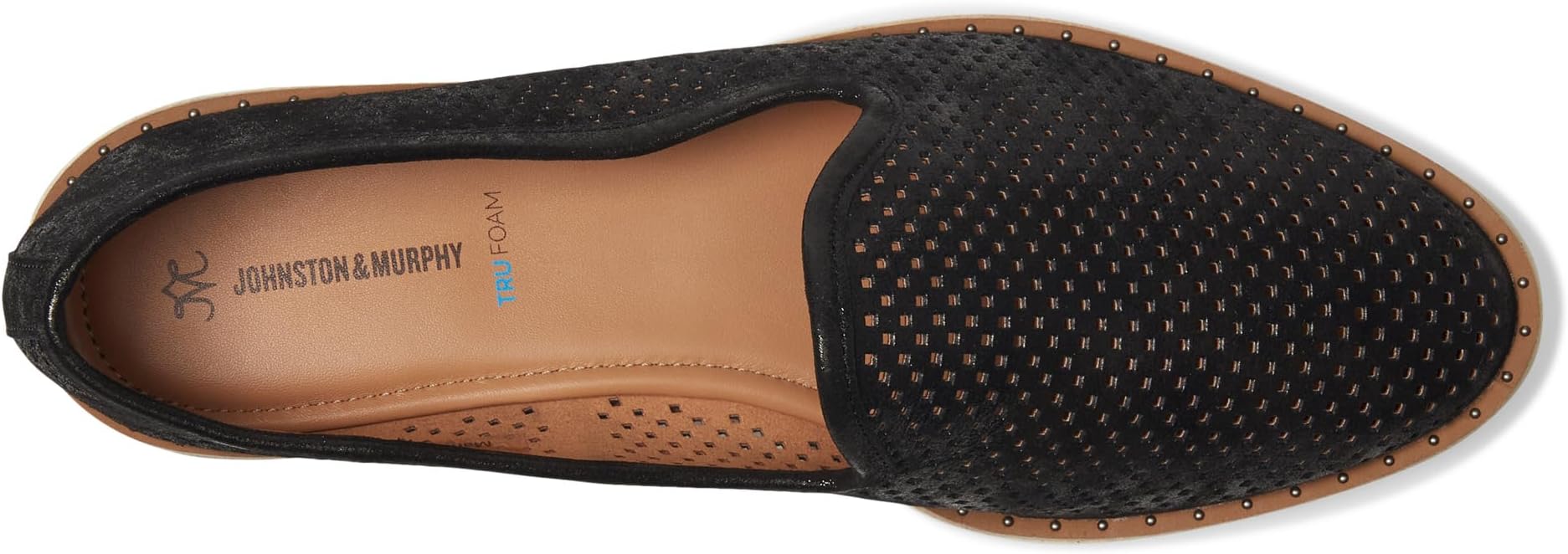 Лоферы Johnston & Murphy Mitzi Perfed Venetian, цвет Black Italian Metallic Suede — фото 2