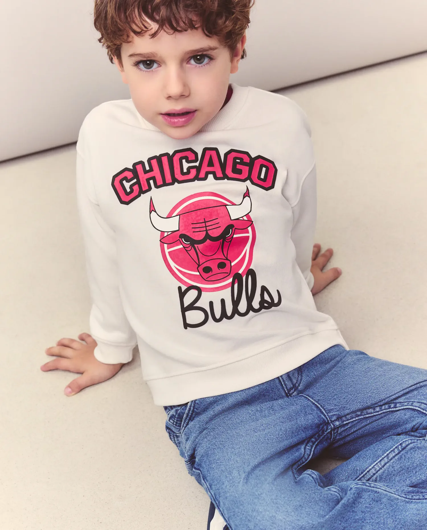 Толстовка на молнии с лицензией НБА CHICAGO BULLS для детей Kids El Corte Inglés, белый