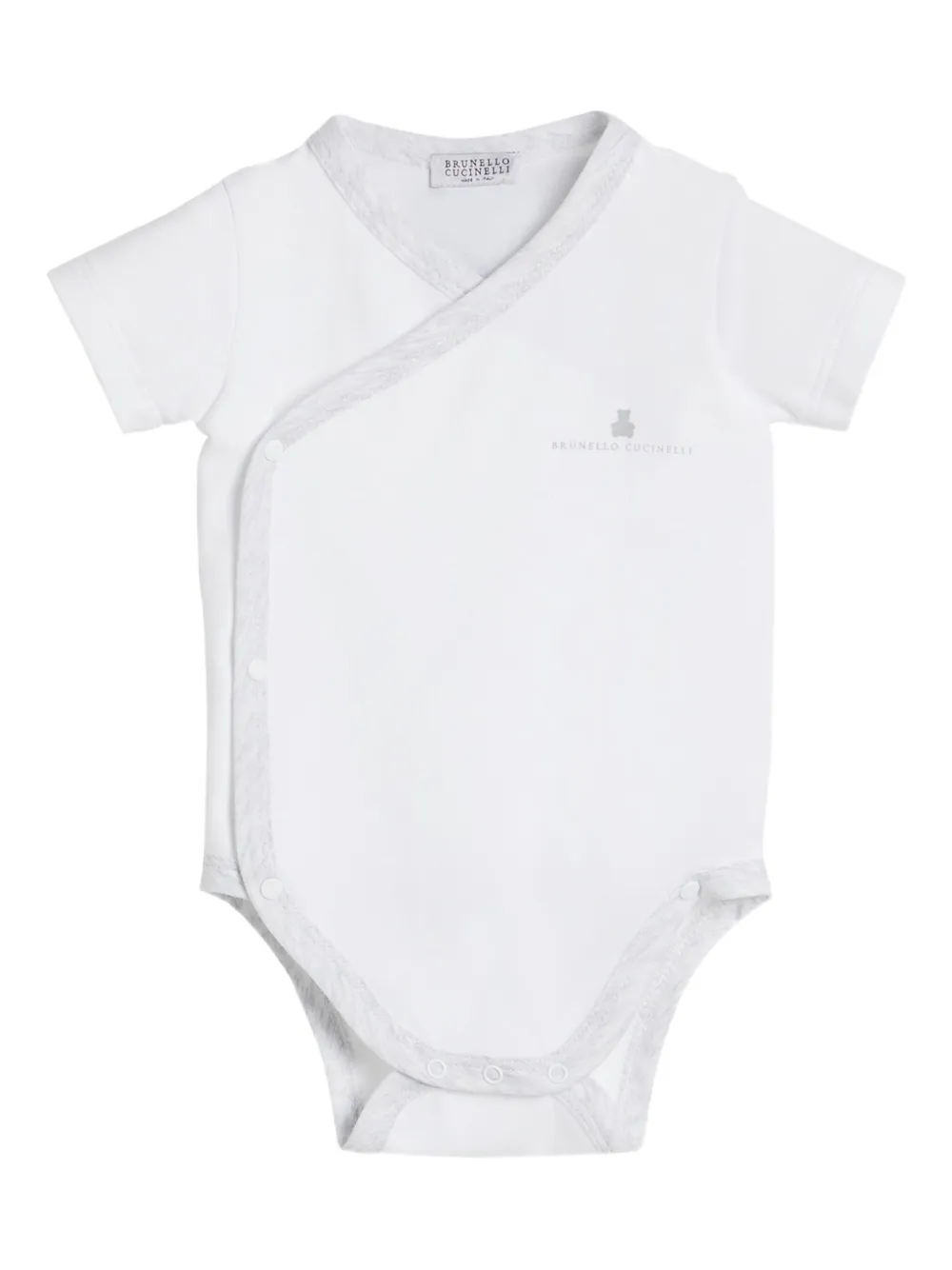 

Боди из эластичного хлопка Brunello Cucinelli Kids, белый