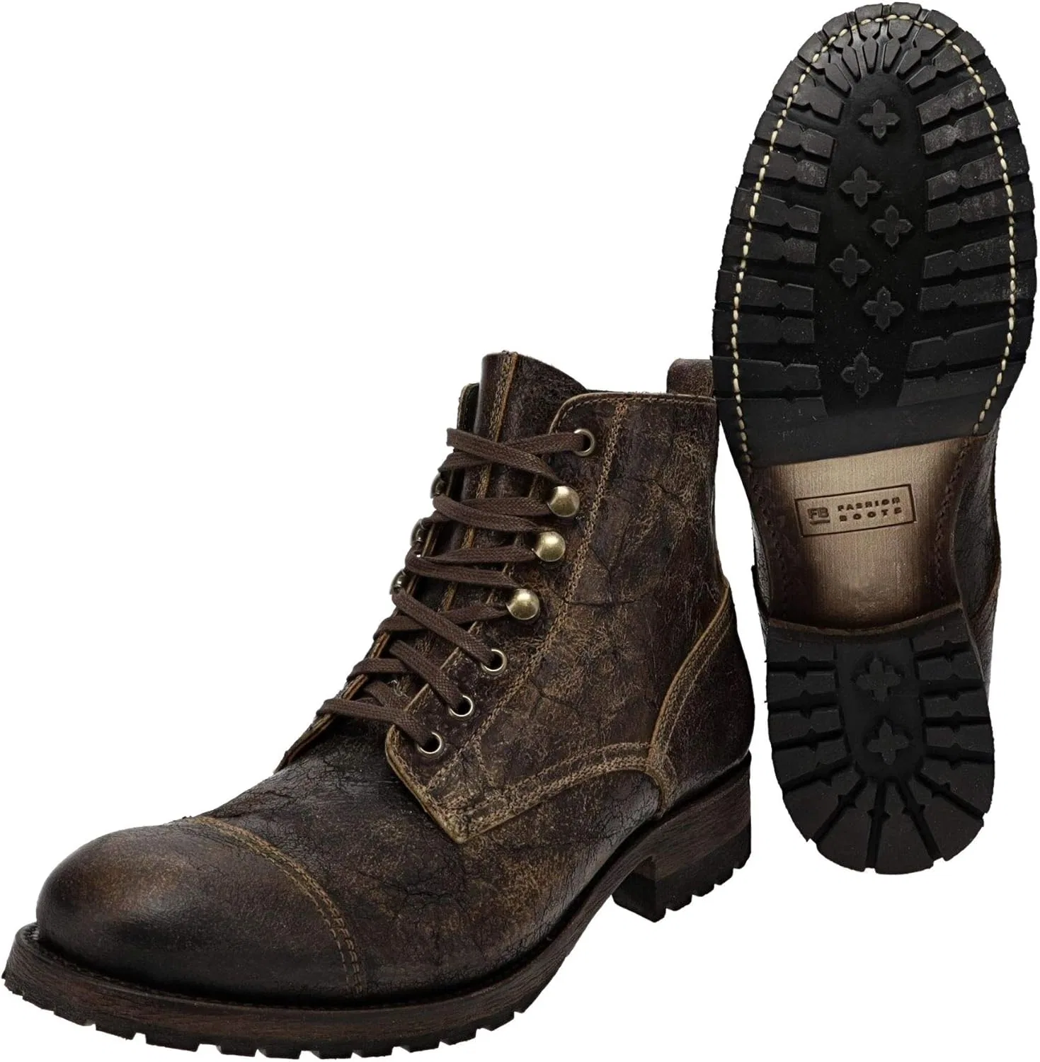 FB Fashion Boots Eagle Testa Мужские ботинки-чукка на шнуровке, кожаные, коричневые — фото 4