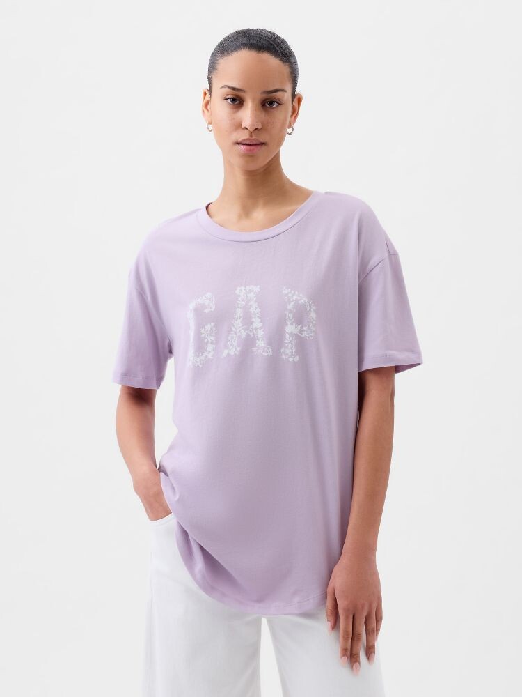 

Футболка оверсайз с логотипом Gap, фиолетовый