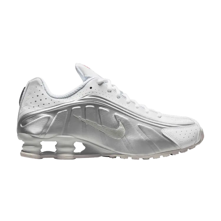 

Кроссовки Nike Shox R4 White Metallic Silver, серебряный