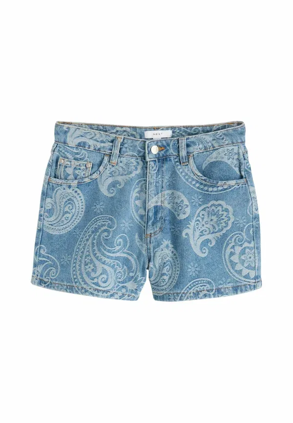 Шорты Regular fit, Next, denim blue paisley, джинсовые с узором пейсли