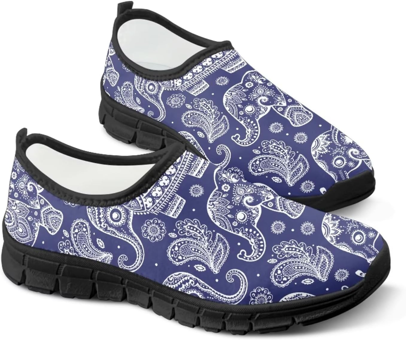 

Слипоны Binienty Vantage для мужчин и женщин, широкий размер, удобная подошва EVA, противоскользящие туфли, сетчатая обувь для улицы, Ethnic Elephant